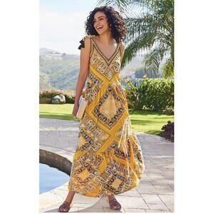 Soft Surroundings Paisley Boho Cotton Sleeveless Dress Medium